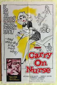 s159 CARRY ON NURSE one-sheet movie poster '60 English hospital sex!
