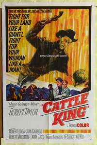s171 CATTLE KING one-sheet movie poster '63 Robert Taylor, Robert Loggia