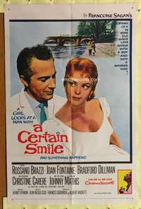 s173 CERTAIN SMILE one-sheet movie poster '58 Rossano Brazzi, Joan Fontaine