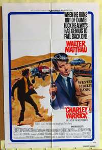 s186 CHARLEY VARRICK one-sheet movie poster '73 Walter Matthau, Don Siegel