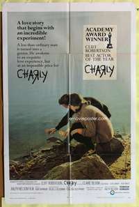 s188 CHARLY one-sheet movie poster '68 Cliff Robertson, Claire Bloom