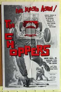 s195 CHOPPERS one-sheet movie poster '62 stolen dragster car racket!