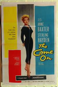 s208 COME ON one-sheet movie poster '56 very sexy bad girl Anne Baxter!