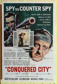 s209 CONQUERED CITY one-sheet movie poster '65 David Niven, Gazzara, AIP