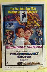 s217 COUNTERFEIT TRAITOR one-sheet movie poster '62 William Holden, Palmer