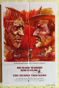 s242 DEADLY TRACKERS one-sheet movie poster '73 Sam Fuller, Richard Harris