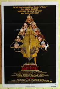 s248 DEATH ON THE NILE one-sheet movie poster '78 Peter Ustinov, Amsel art!