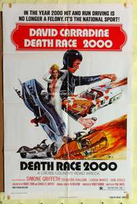 s249 DEATH RACE 2000 one-sheet movie poster '75 Roger Corman, Carradine