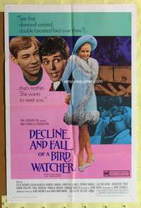 s252 DECLINE & FALL OF A BIRD WATCHER one-sheet movie poster '69 Atkinson