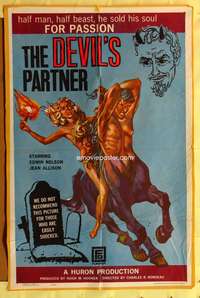s271 DEVIL'S PARTNER one-sheet movie poster '61 great image, black magic!