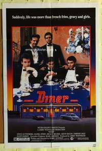 s275 DINER one-sheet movie poster '82 Barry Levinson, Guttenberg, Rourke