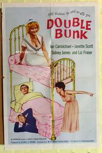 s281 DOUBLE BUNK one-sheet movie poster '61 Sidney James, English sex!