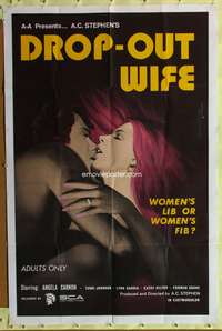 s287 DROP-OUT WIFE one-sheet movie poster '72 Ed Wood, women's lib!