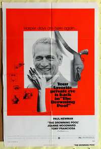 s288 DROWNING POOL one-sheet movie poster '75 Paul Newman, Woodward