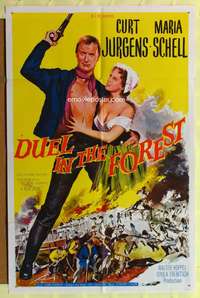 s289 DUEL IN THE FOREST one-sheet movie poster '58 Curd Jurgens, Schell
