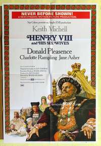 s424 HENRY 8 & HIS 6 WIVES English one-sheet movie poster '73 Rampling