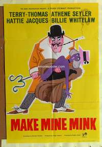 s550 MAKE MINE MINK English one-sheet movie poster '61 Terry-Thomas