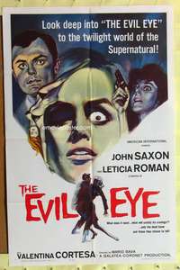 s300 EVIL EYE one-sheet movie poster '64 John Saxon, Mario Bava