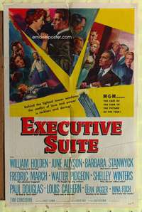 s301 EXECUTIVE SUITE one-sheet movie poster '54 William Holden, Stanwyck