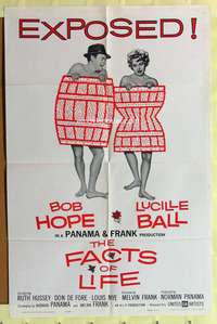s305 FACTS OF LIFE one-sheet movie poster '61 Bob Hope & Lucy naked!