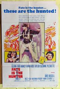 s307 FATE IS THE HUNTER one-sheet movie poster '64 Glenn Ford, Kwan