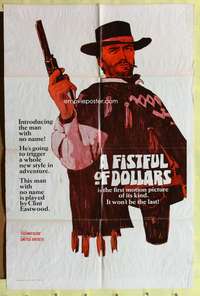 s323 FISTFUL OF DOLLARS teaser one-sheet movie poster '67 Clint Eastwood