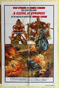 s324 FISTFUL OF DYNAMITE one-sheet movie poster '72 Leone, McGinnis art!