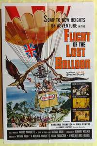 s334 FLIGHT OF THE LOST BALLOON one-sheet movie poster '61 Powers