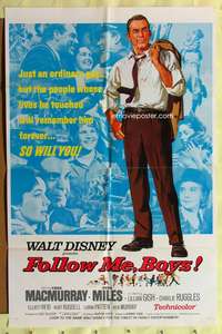 s337 FOLLOW ME BOYS one-sheet movie poster '66 Boy Scouts, Walt Disney