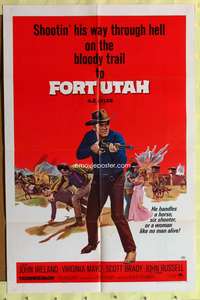 s341 FORT UTAH one-sheet movie poster '66 John Ireland, Virginia Mayo