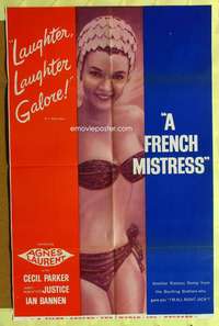 s345 FRENCH MISTRESS one-sheet movie poster '60 super sexy Agnes Laurent