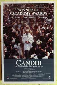 s354 GANDHI one-sheet movie poster '82 Ben Kingsley, Academy Awards style!