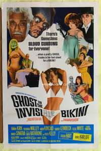s355 GHOST IN THE INVISIBLE BIKINI one-sheet movie poster '66 Karloff