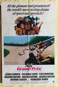 s368 GRAND PRIX one-sheet movie poster '67 James Garner, car racing!