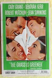 s369 GRASS IS GREENER one-sheet movie poster '61 Cary Grant, Kerr, Mitchum