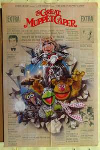 s371 GREAT MUPPET CAPER one-sheet movie poster '81 Jim Henson, Kermit