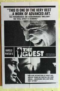 s374 GUEST one-sheet movie poster '63 Alan Bates, Harold Pinter, English