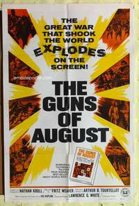 s378 GUNS OF AUGUST one-sheet movie poster '64 World War I documentary