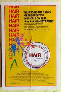 s384 HAIR style B one-sheet movie poster '79 Milos Forman, Treat Williams