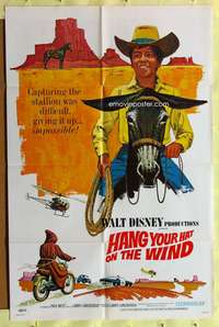 s392 HANG YOUR HAT ON THE WIND one-sheet movie poster '69 Disney western!