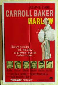 s403 HARLOW one-sheet movie poster '65 Carroll Baker, red style!