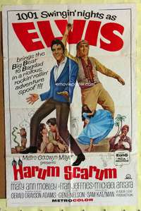 s407 HARUM SCARUM one-sheet movie poster '65 rockin' Elvis Presley!