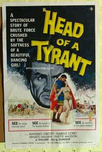 s411 HEAD OF A TYRANT one-sheet movie poster '60 Cerchio, Italian epic!