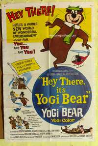 s430 HEY THERE IT'S YOGI BEAR one-sheet movie poster '64 Hanna-Barbera