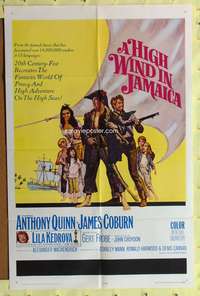 s432 HIGH WIND IN JAMAICA one-sheet movie poster '65 Anthony Quinn, Coburn