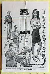 s433 HIGH YELLOW one-sheet movie poster '65 wacky interracial sexploitation!