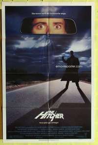 s440 HITCHER one-sheet movie poster '86 Rutger Hauer, C Thomas Howell