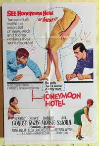 s445 HONEYMOON HOTEL one-sheet movie poster '64 Robert Goulet, Nancy Kwan