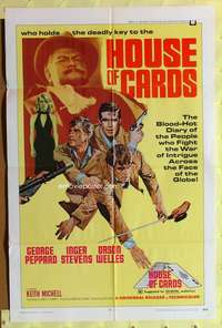 s453 HOUSE OF CARDS one-sheet movie poster '69 George Peppard