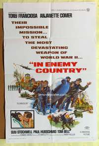 s456 IN ENEMY COUNTRY one-sheet movie poster '68 Tony Franciosa, WWII